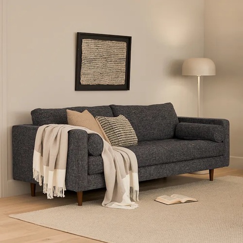 Used Article Sven Blue Fabric 3+ Seater Sofa for sale on AptDeco