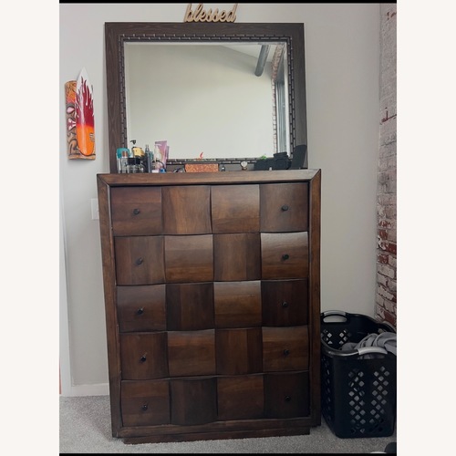 Used Raymour & Flanigan Jovie Dark Brown Dresser for sale on AptDeco