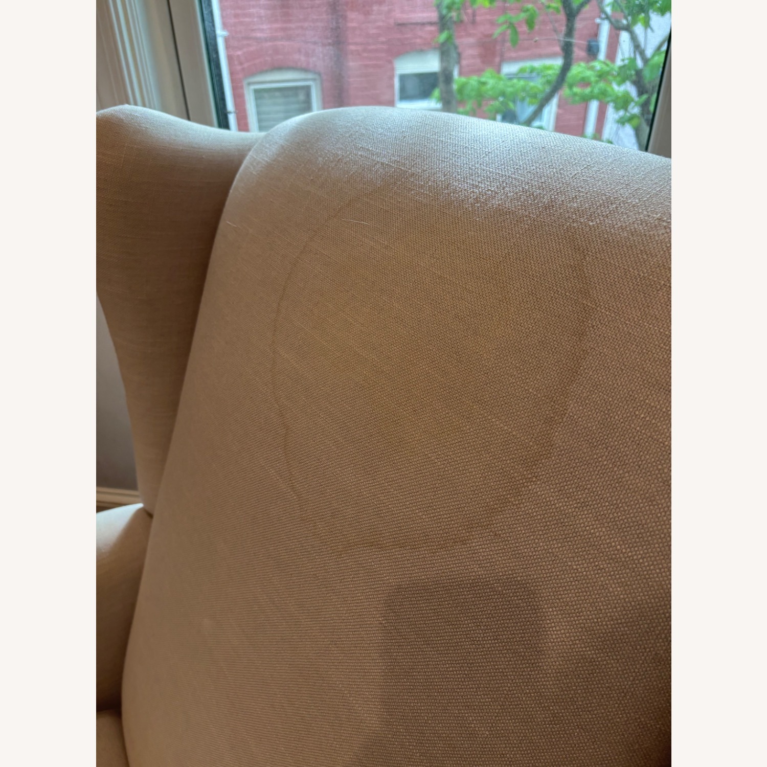Pottery Barn Wingback Light Gray Fabric Nursing Chair - image-4