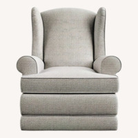 Pottery Barn Wingback Light Gray Fabric Nursing Chair