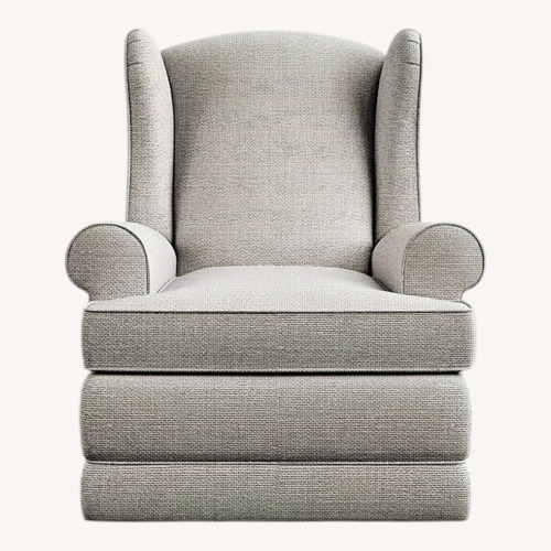 Used Pottery Barn Wingback Light Gray Fabric Nursing Chair for sale on AptDeco
