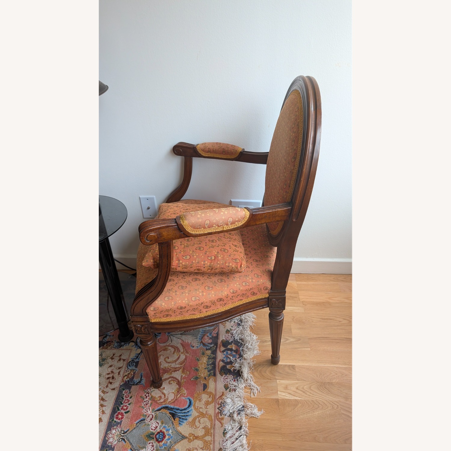 Vintage Louis XV Style Oval Back Armchair - image-3
