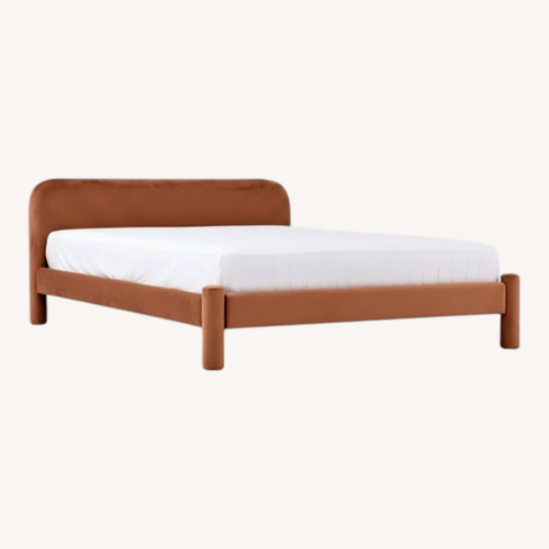 Used Sun At Six Temi Pink Velvet Queen Bed for sale on AptDeco