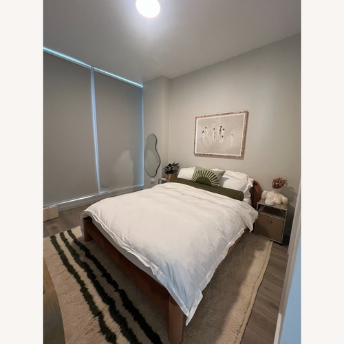 Used Sun At Six Temi Pink Velvet Queen Bed for sale on AptDeco