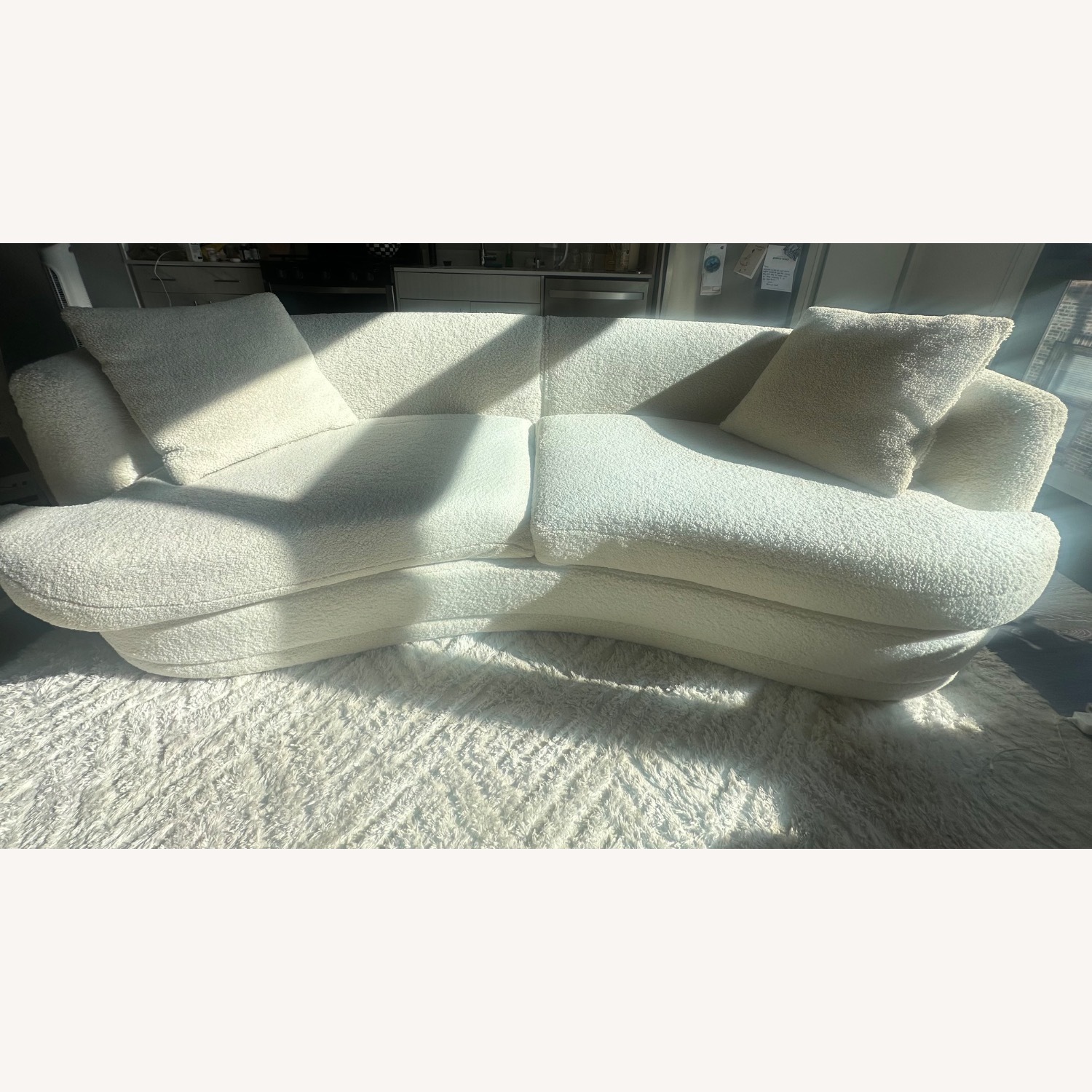 Macy's White Fabric 3 Seater Sofa - image-1