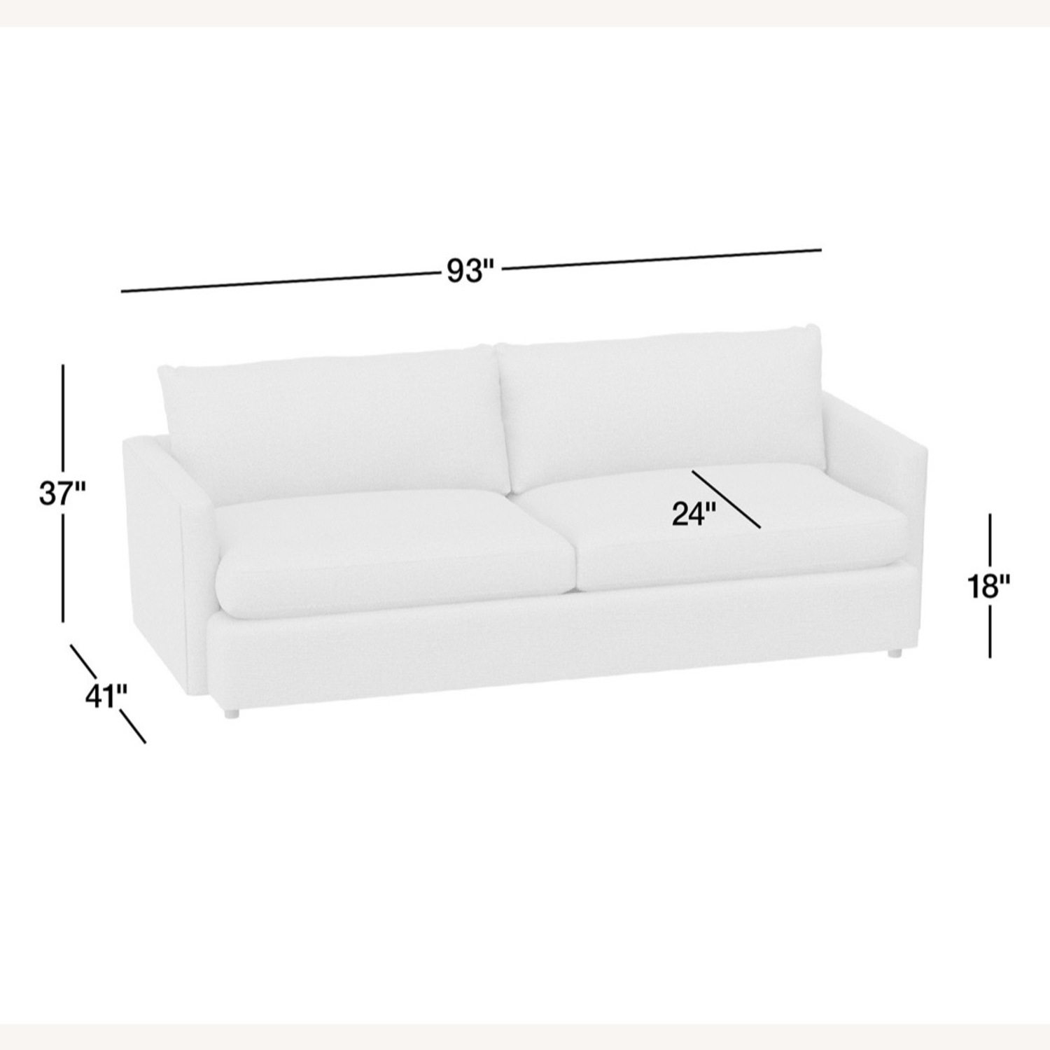 Crate & Barrel Lounge Fabric 2 Seater Sofa - image-2