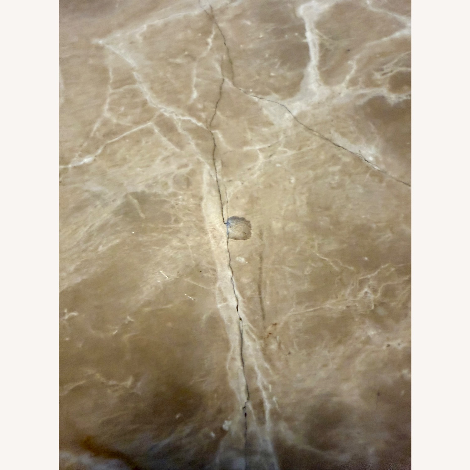 Marble Dining Table w Industrial Metal Base - image-4