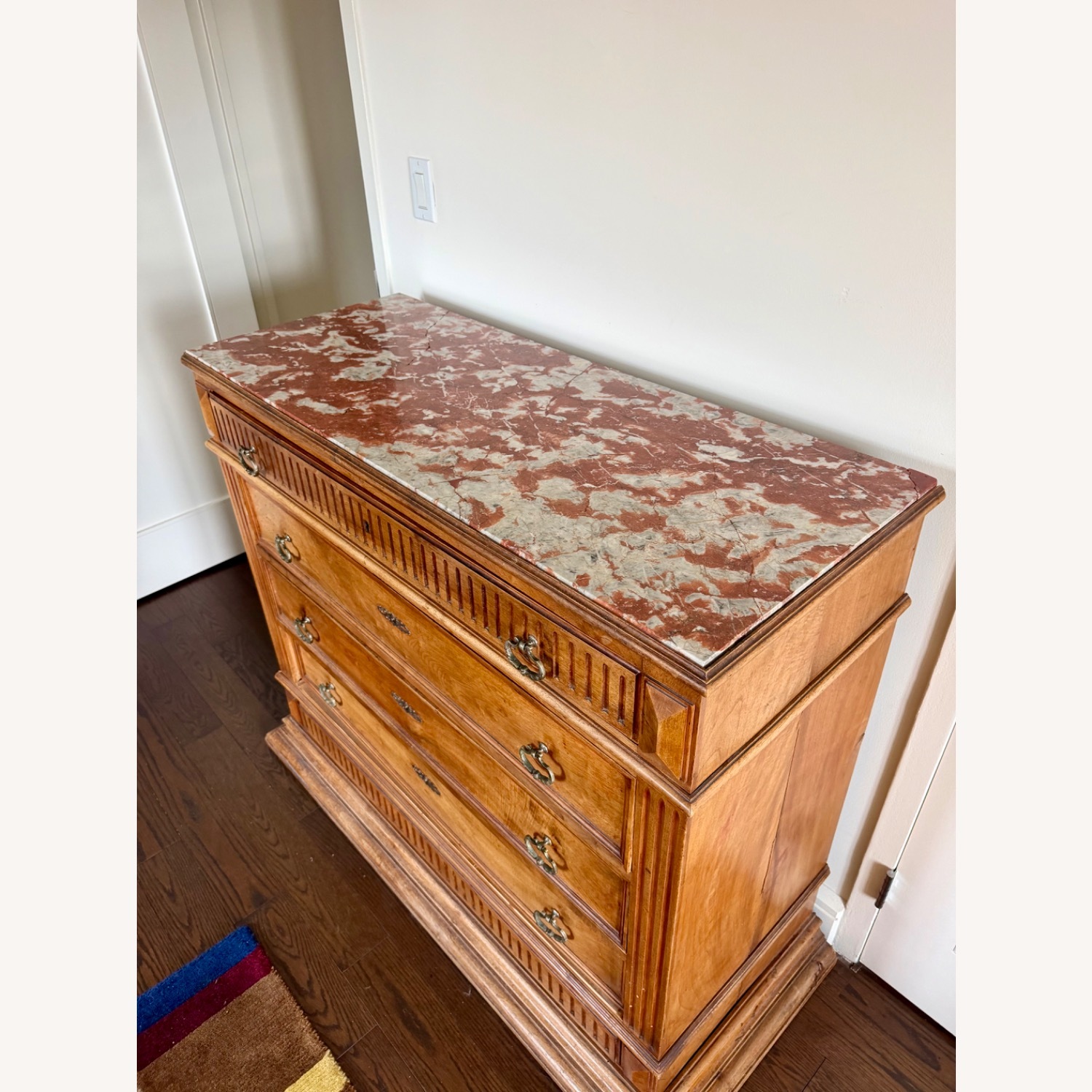 Vintage/Antique Wood & Marble Dresser - image-2