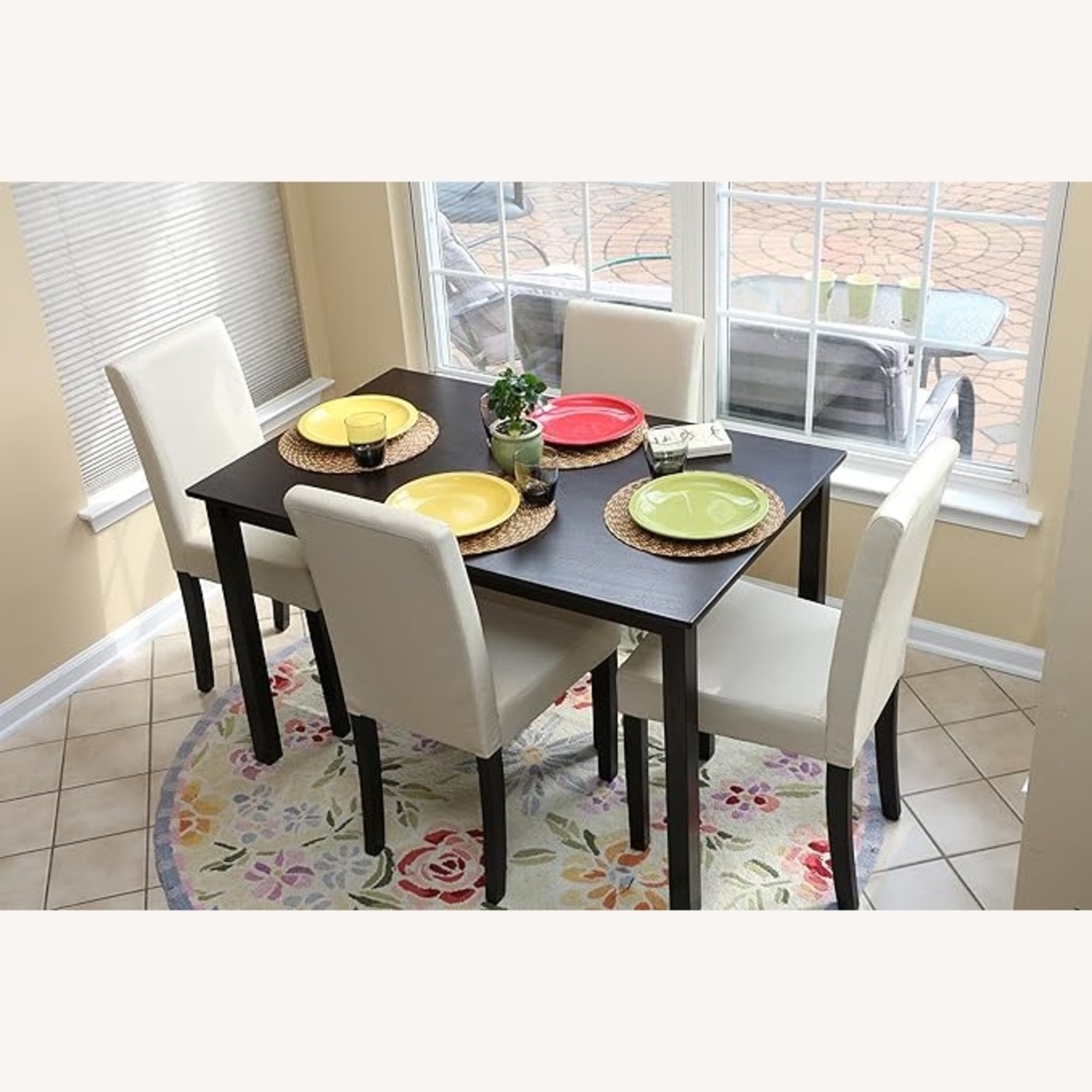 Dark Brown Wood Dining Set - image-5