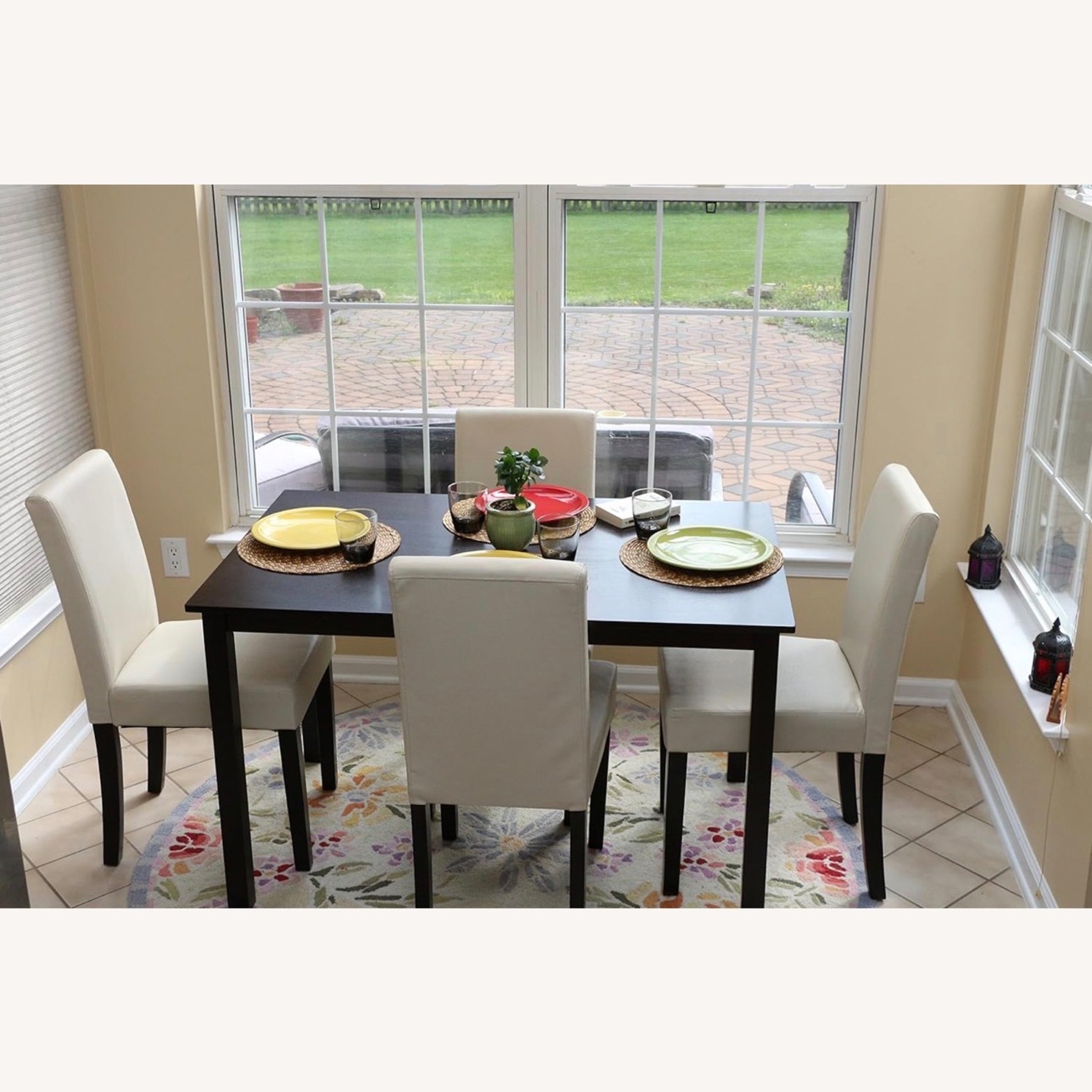 Dark Brown Wood Dining Set - image-3