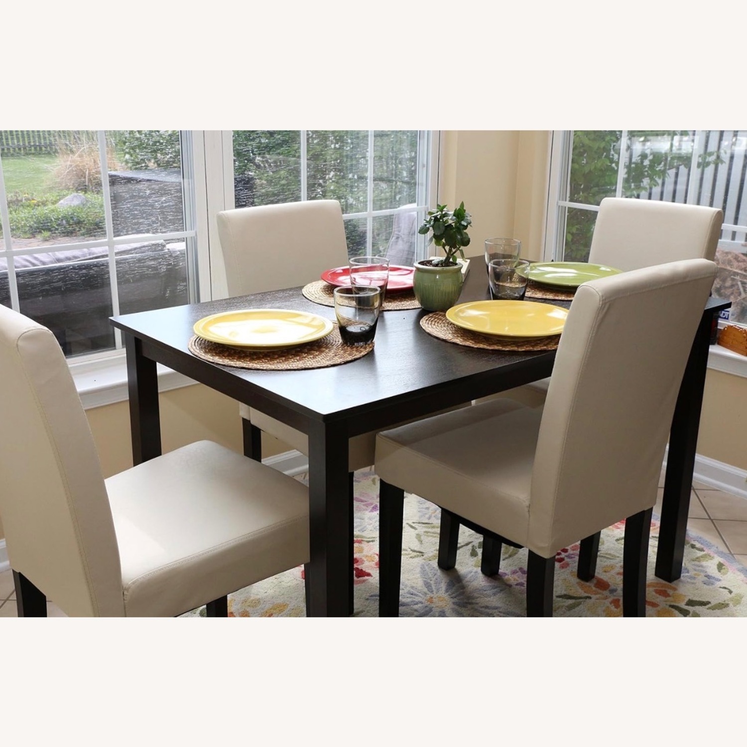 Dark Brown Wood Dining Set - image-2