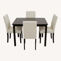 Dark Brown Wood Dining Set