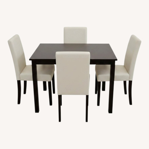 Used Dark Brown Wood Dining Set for sale on AptDeco