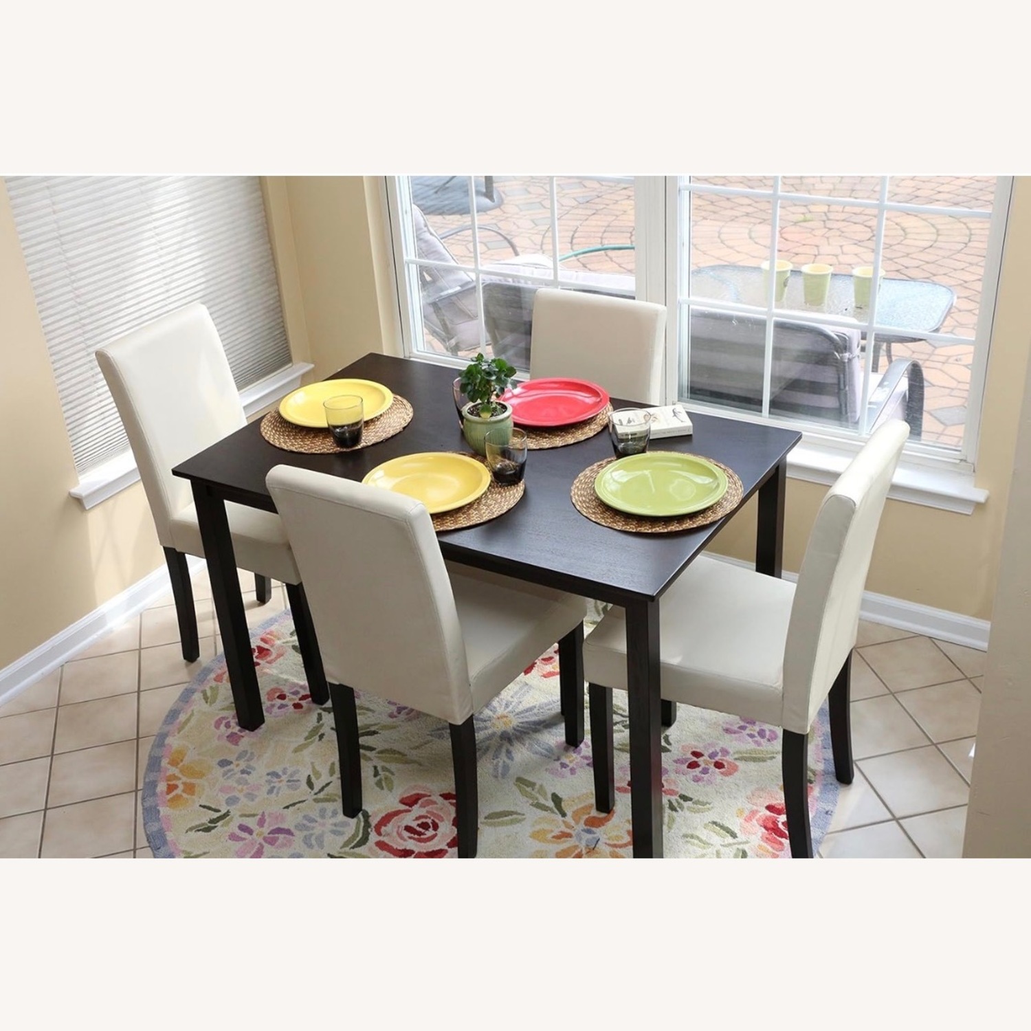 Dark Brown Wood Dining Set - image-4