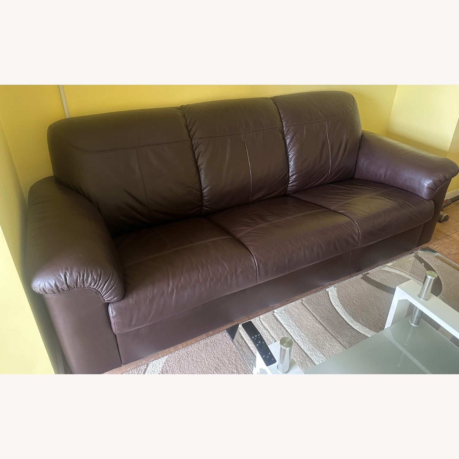 IKEA TIMSFORS Dark Brown Leather 3+ Seater Sofa - image-3