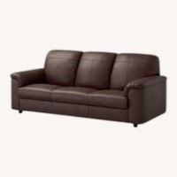 IKEA TIMSFORS Dark Brown Leather 3+ Seater Sofa