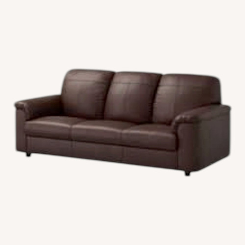 Used IKEA TIMSFORS Dark Brown Leather 3+ Seater Sofa for sale on AptDeco