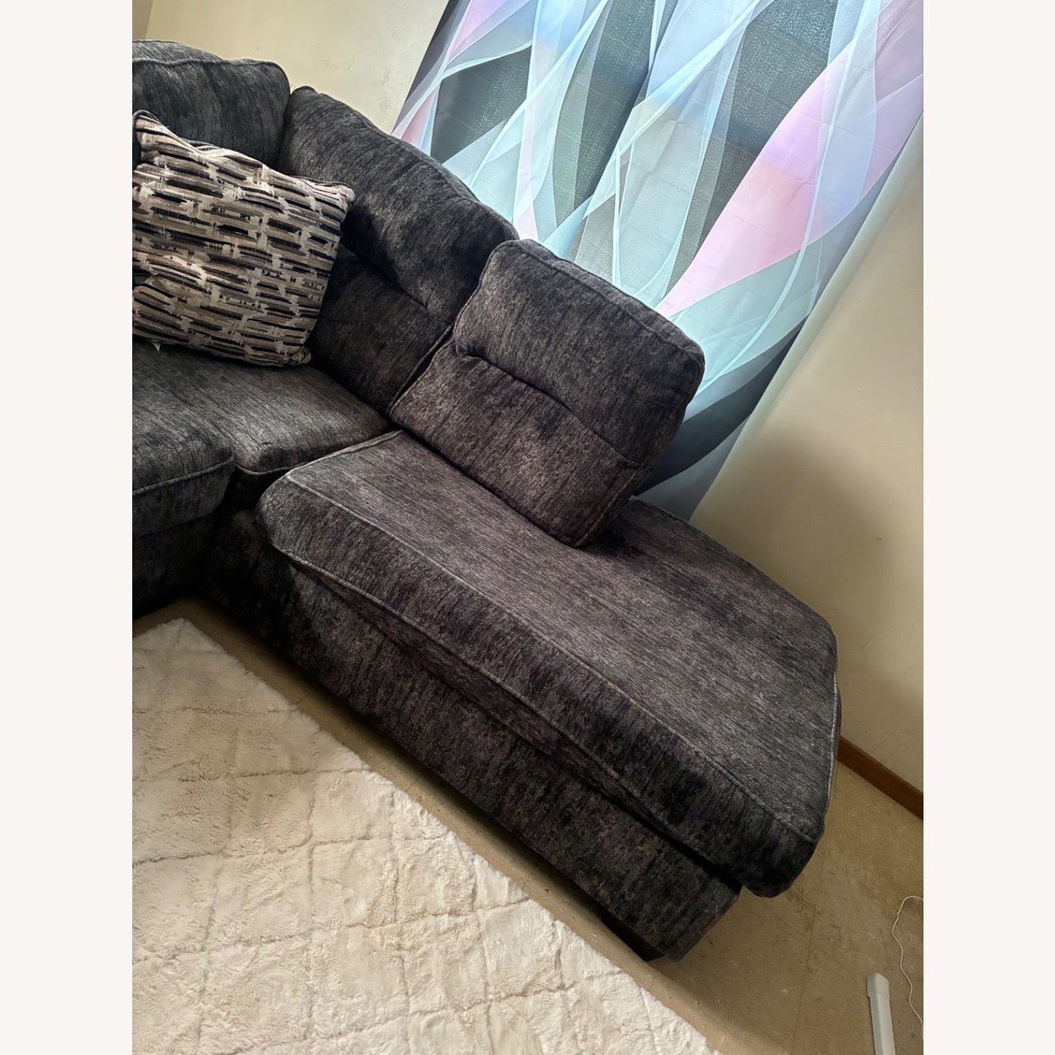 Better Homes and Garden Dark Gray Sectional Couch - image-3