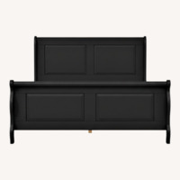 IKEA HASSELVIKA Dark Brown Wood Queen Bed