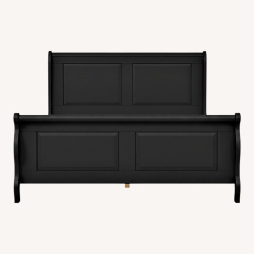 Used IKEA HASSELVIKA Dark Brown Wood Queen Bed for sale on AptDeco