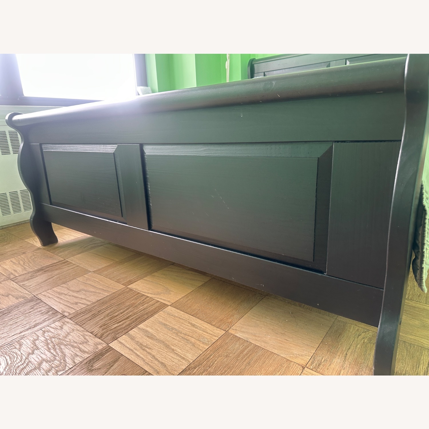 IKEA HASSELVIKA Dark Brown Wood Queen Bed - image-2