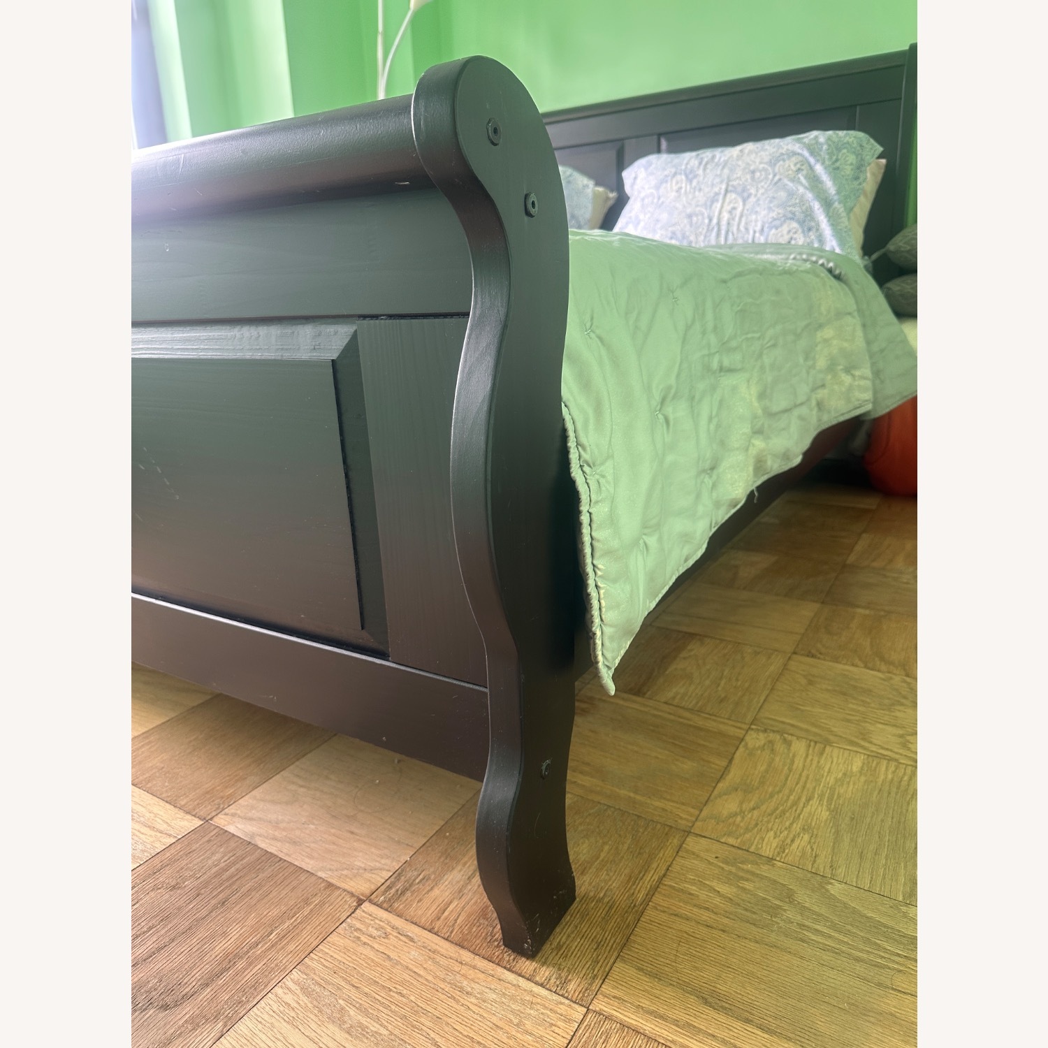 IKEA HASSELVIKA Dark Brown Wood Queen Bed - image-3