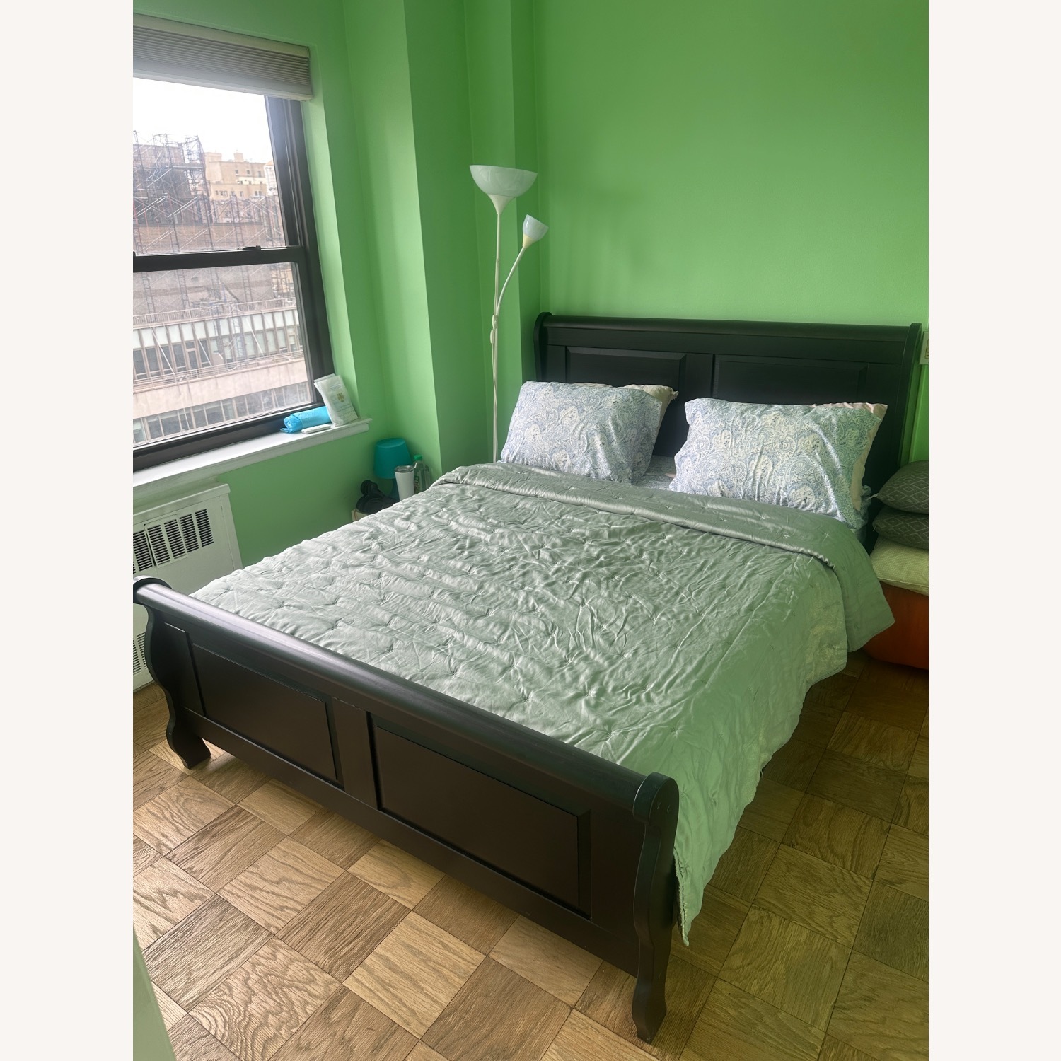 IKEA HASSELVIKA Dark Brown Wood Queen Bed - image-1