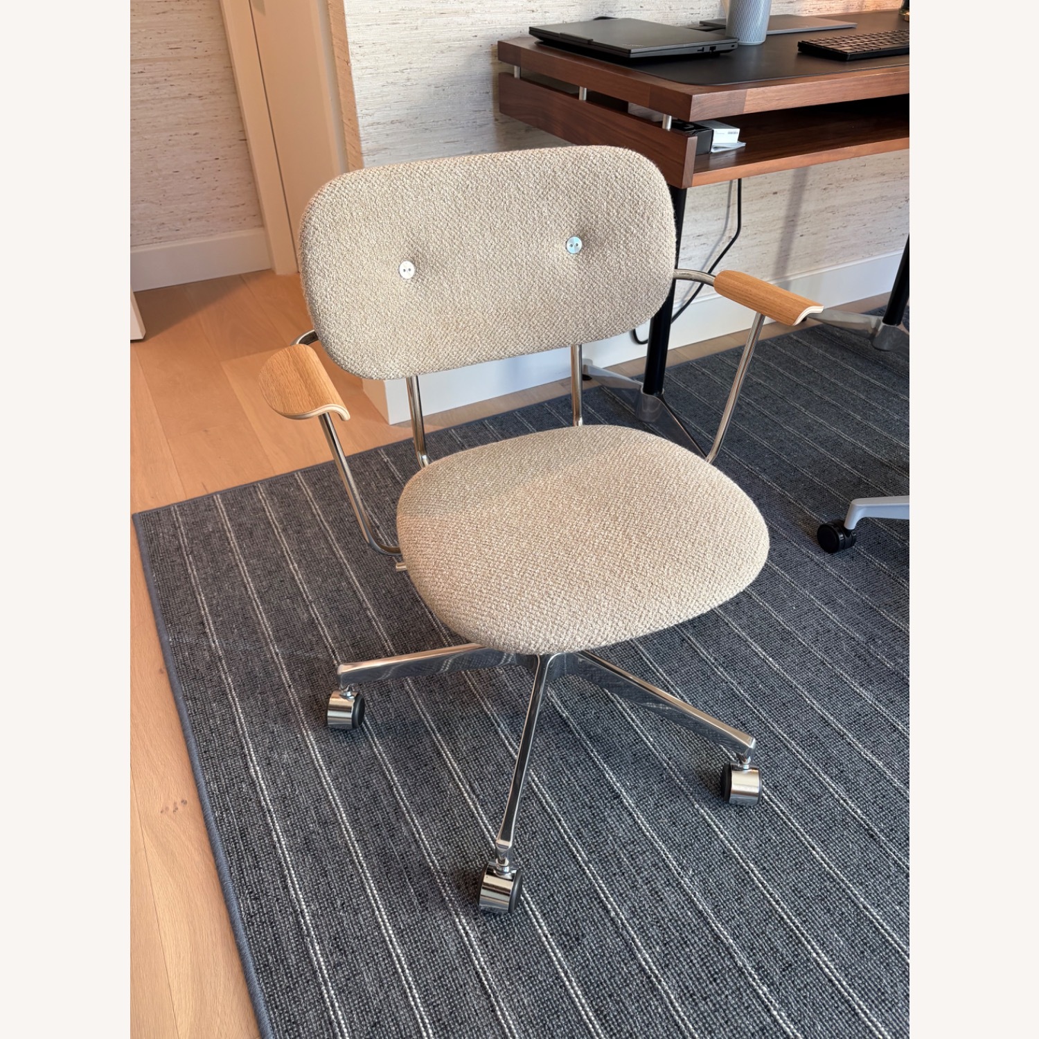 Audo Copenhagen Natural Fabric Office Chair - image-6