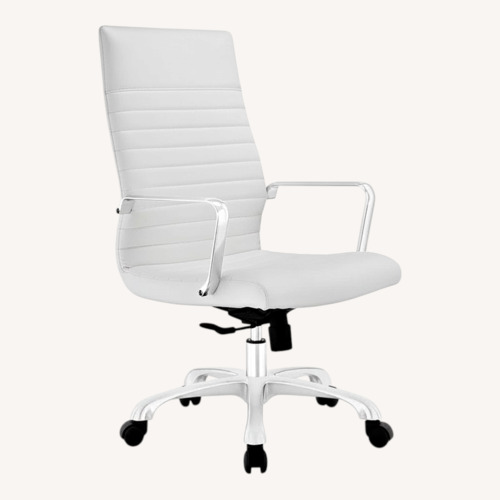 Used Modway Finesse White Leather Office Chairs for sale on AptDeco