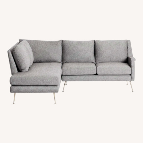 Used West Elm Carlo Light Gray 2 Piece Sectional for sale on AptDeco