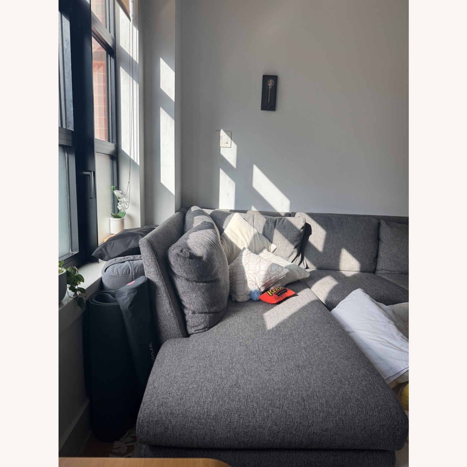 West Elm Carlo Light Gray 2 Piece Sectional - image-2
