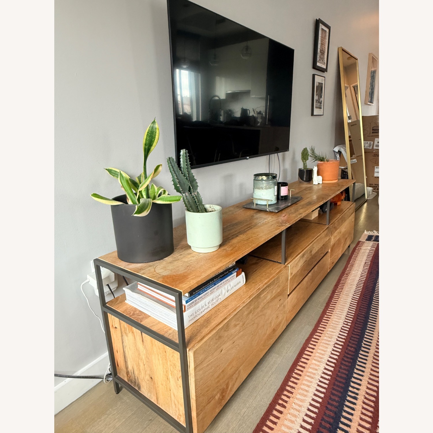 West Elm Industrial Storage Wood Media Storage - image-2