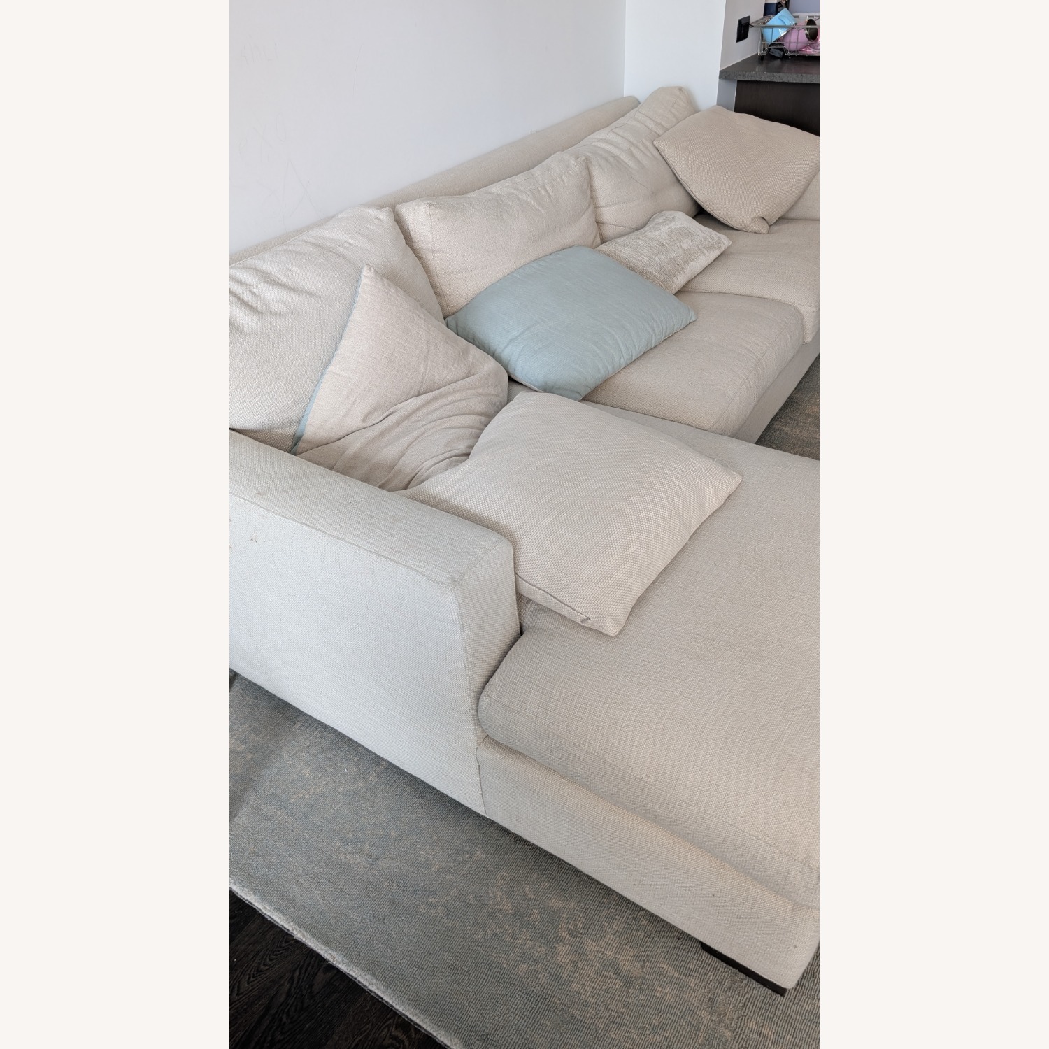 Crate & Barrel Lounge Light Gray 2 Piece Sectional - image-2