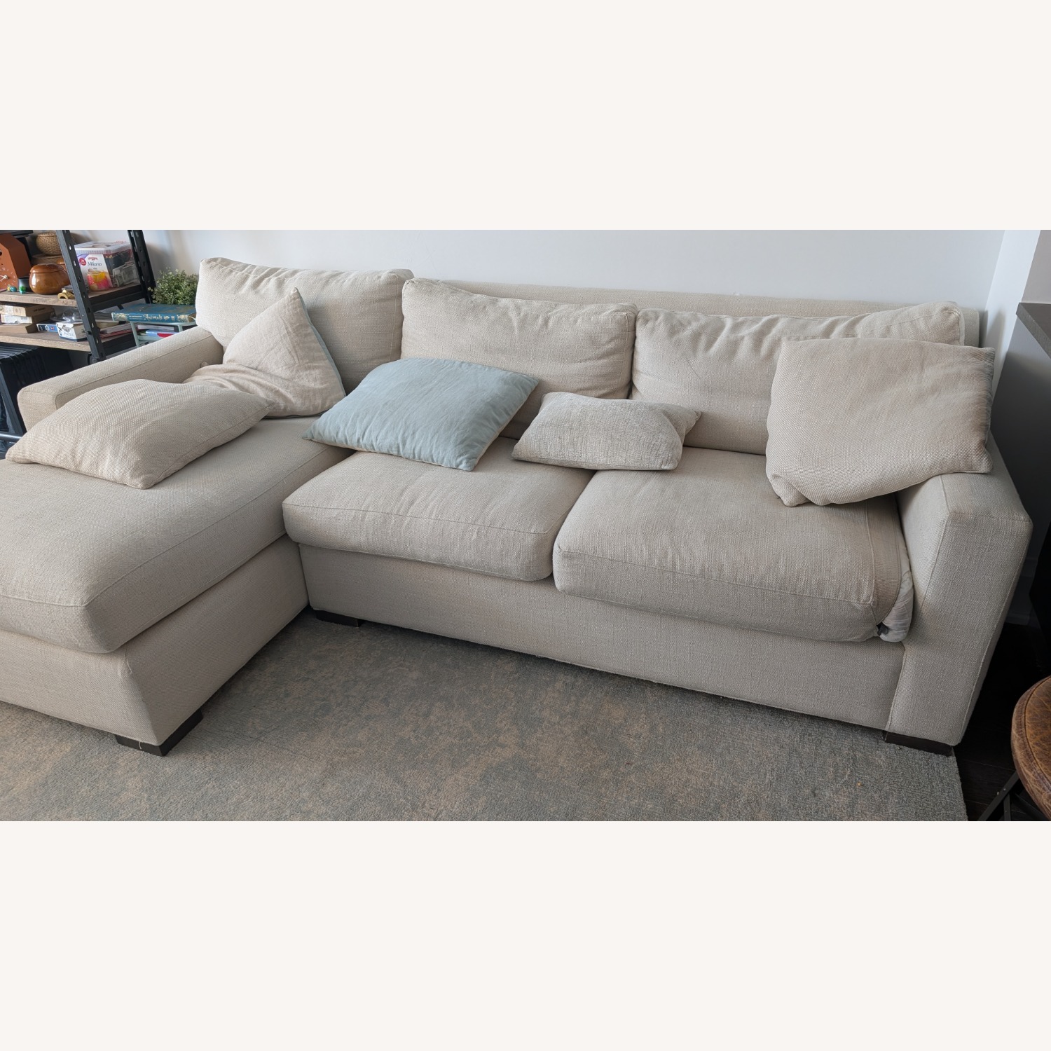 Crate & Barrel Lounge Light Gray 2 Piece Sectional - image-3