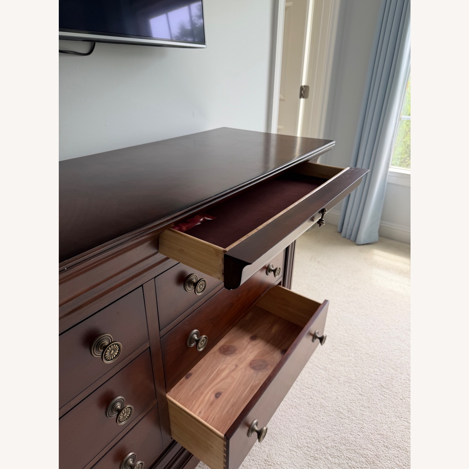 Dark Brown Wood Dresser - image-4