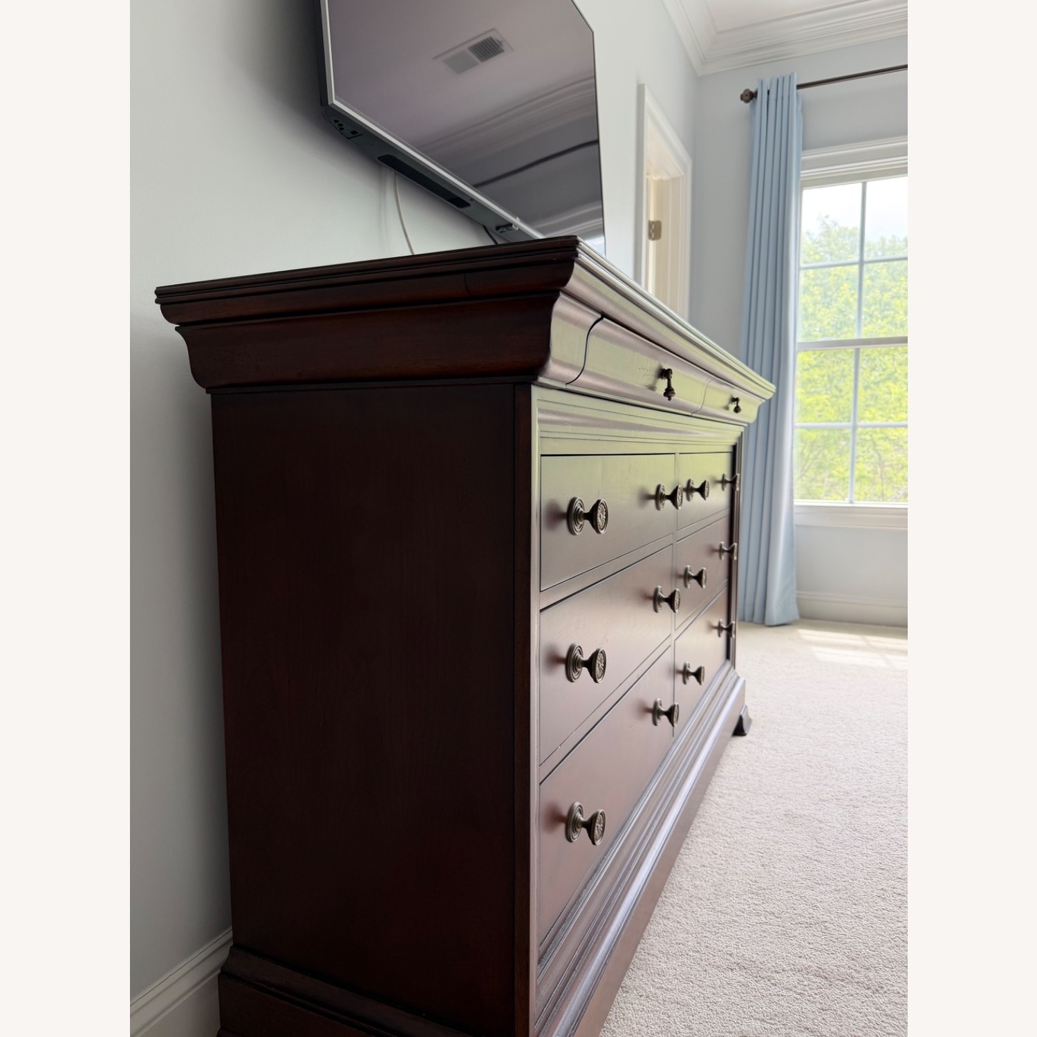 Dark Brown Wood Dresser - image-1
