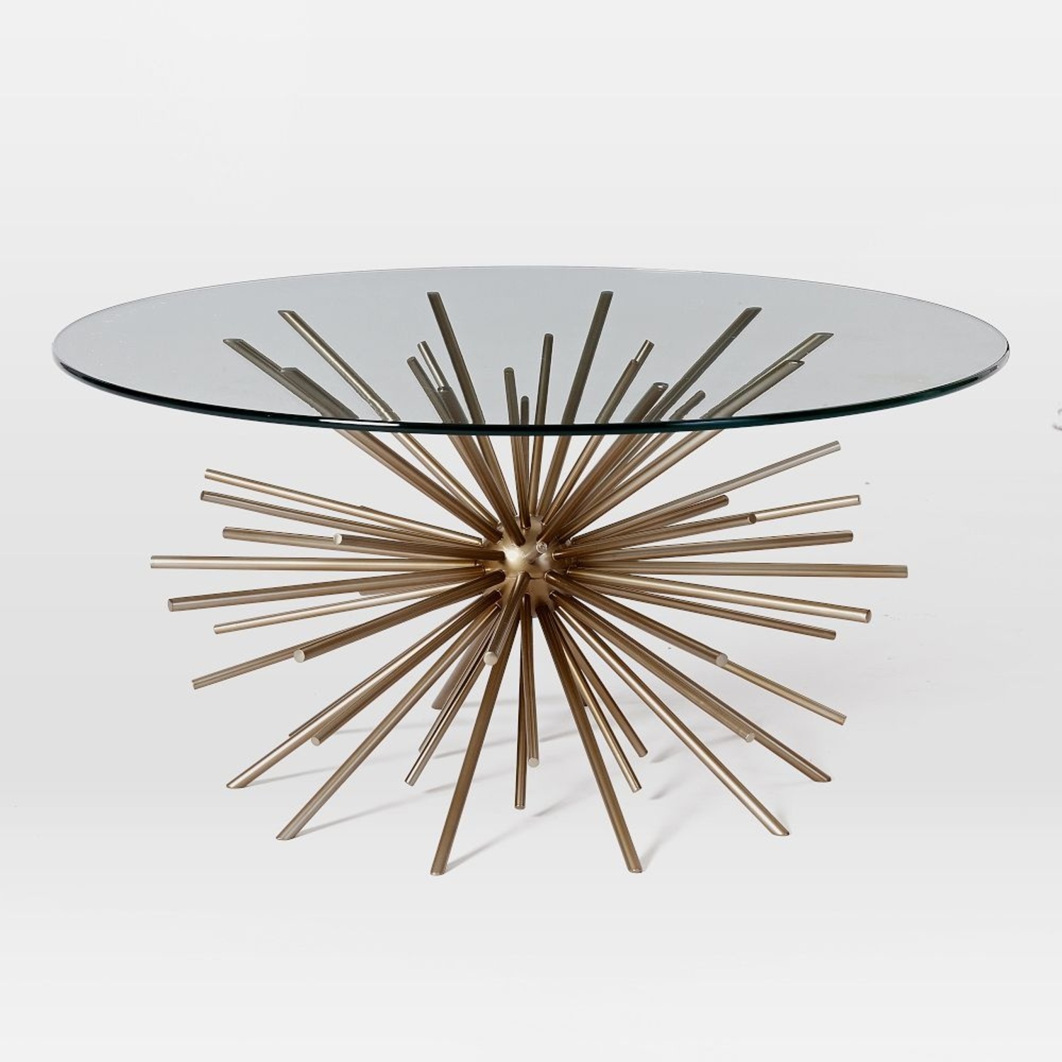 West Elm Gold Glass Coffee Table - image-8