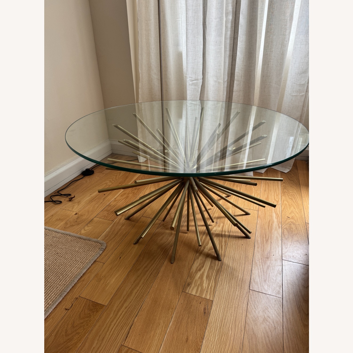 West Elm Gold Glass Coffee Table - image-6