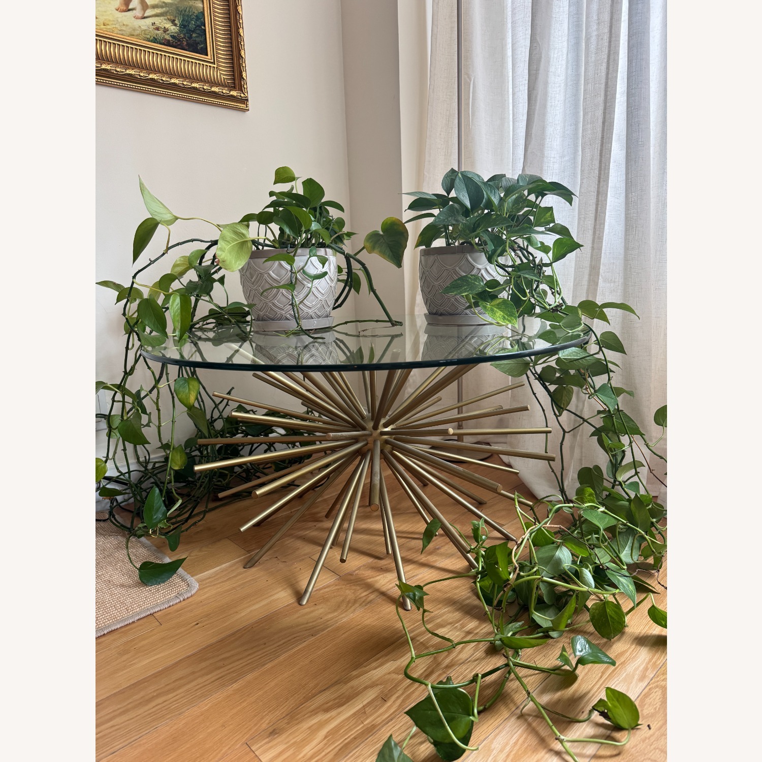 West Elm Gold Glass Coffee Table - image-4