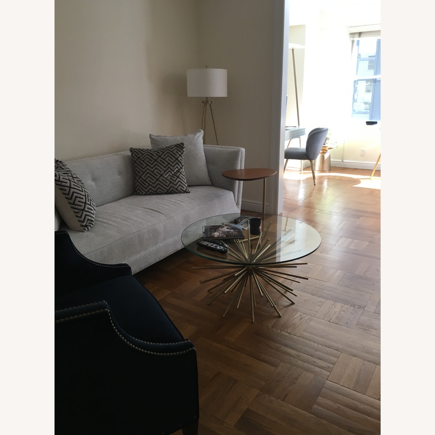 West Elm Gold Glass Coffee Table - image-7