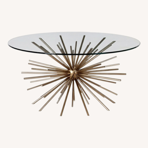 Used West Elm Gold Glass Coffee Table for sale on AptDeco