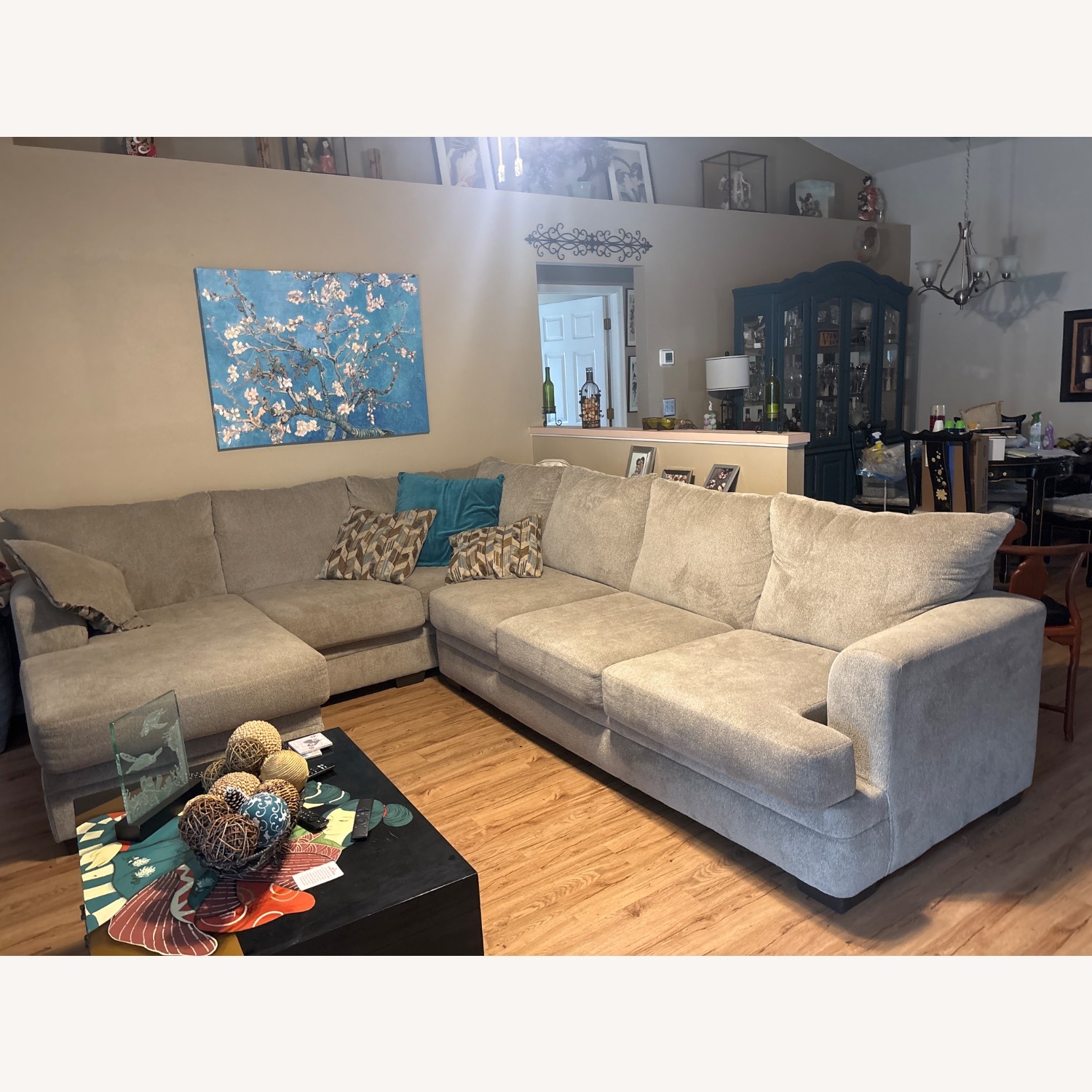 Ashley Natural Fabric 2 Piece Sectional - image-1