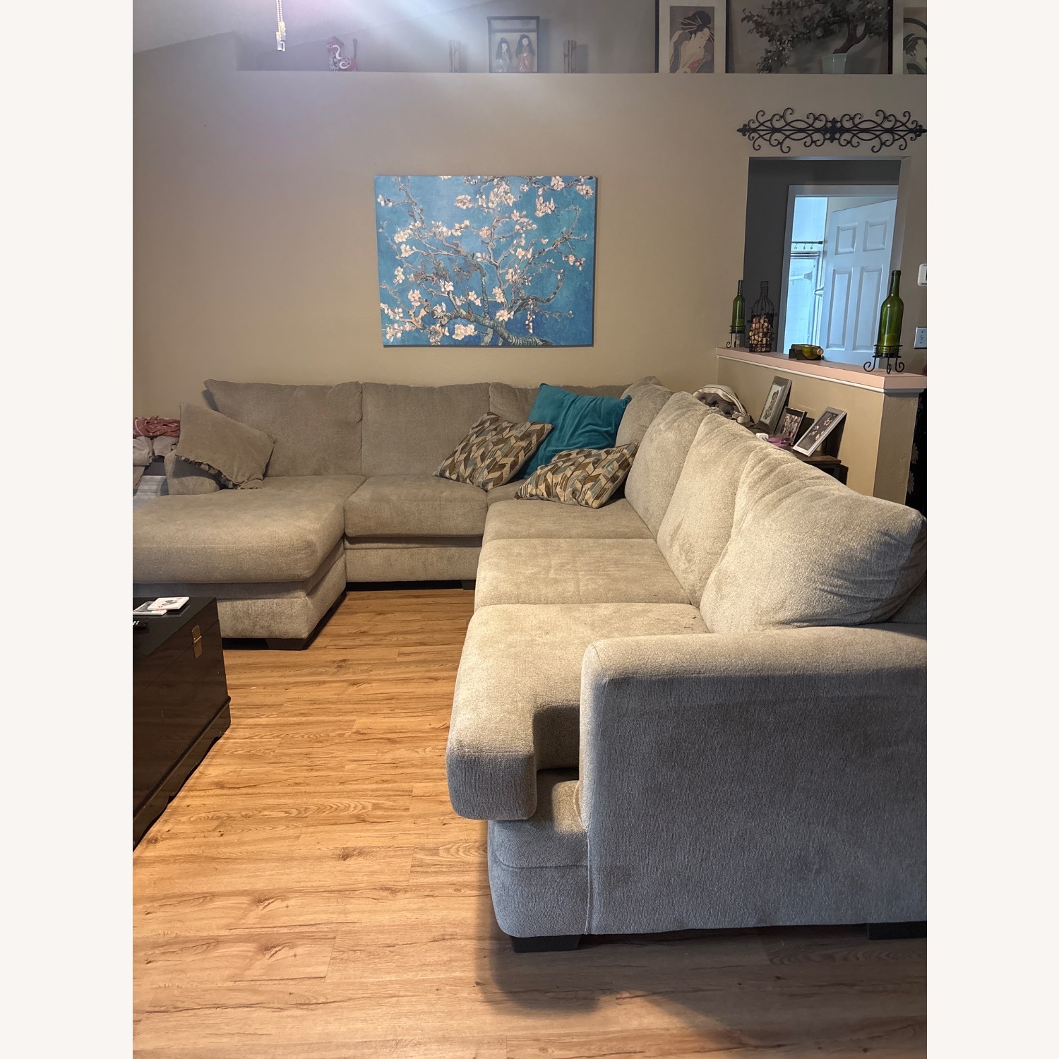 Ashley Natural Fabric 2 Piece Sectional - image-2