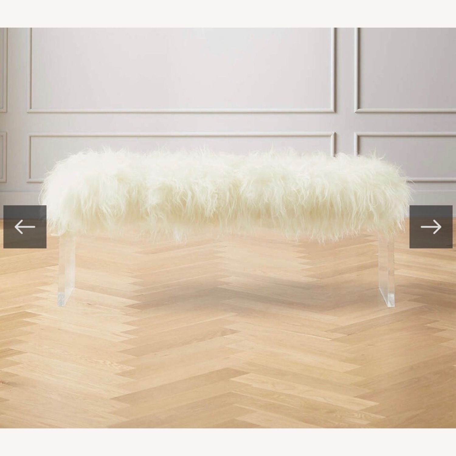 CB2 Acrylic Sheepskin Bench - image-6
