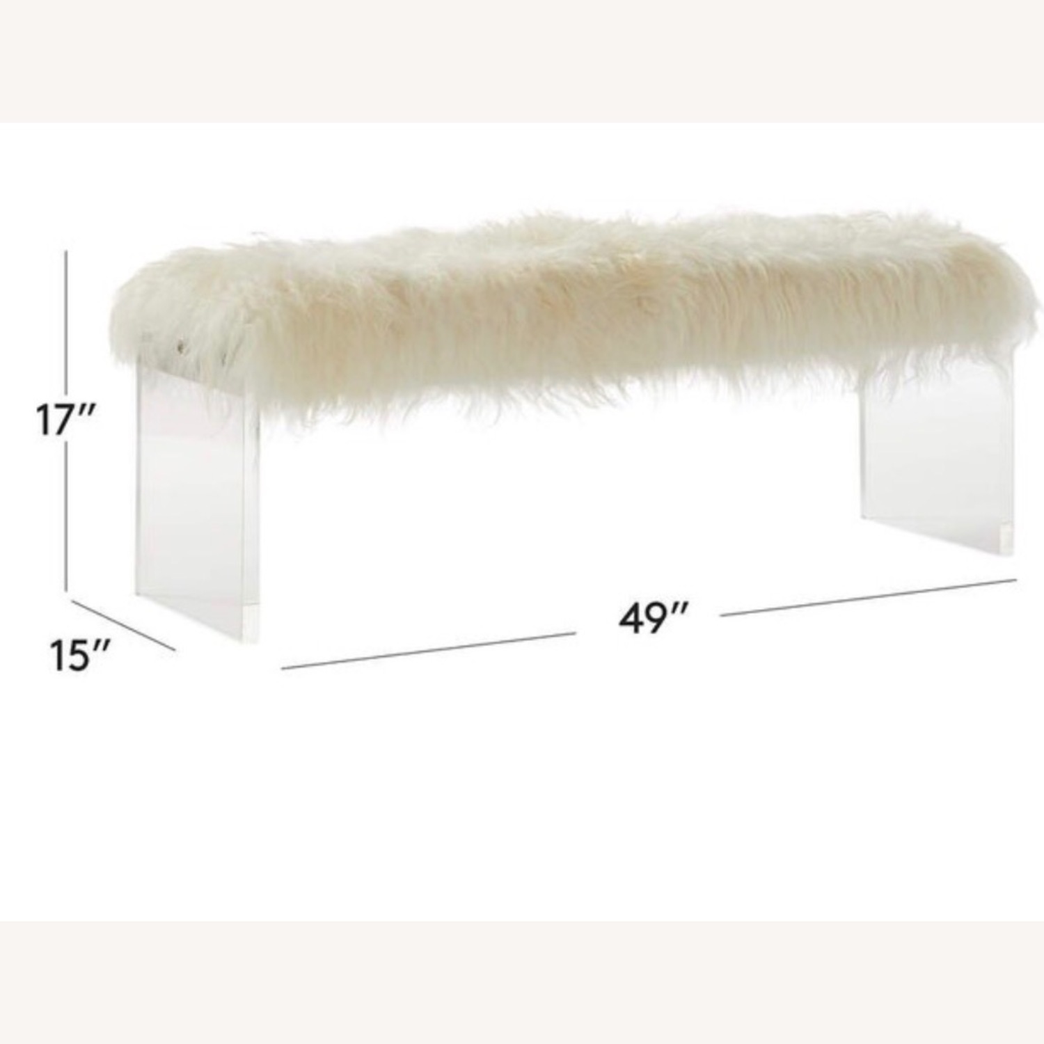 CB2 Acrylic Sheepskin Bench - image-5