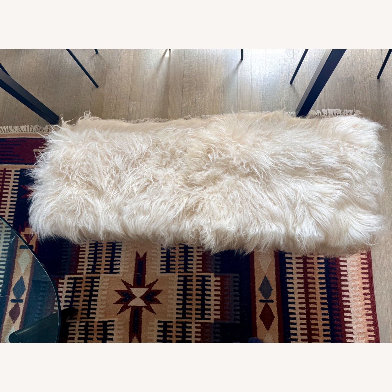 CB2 Acrylic Sheepskin Bench - image-2