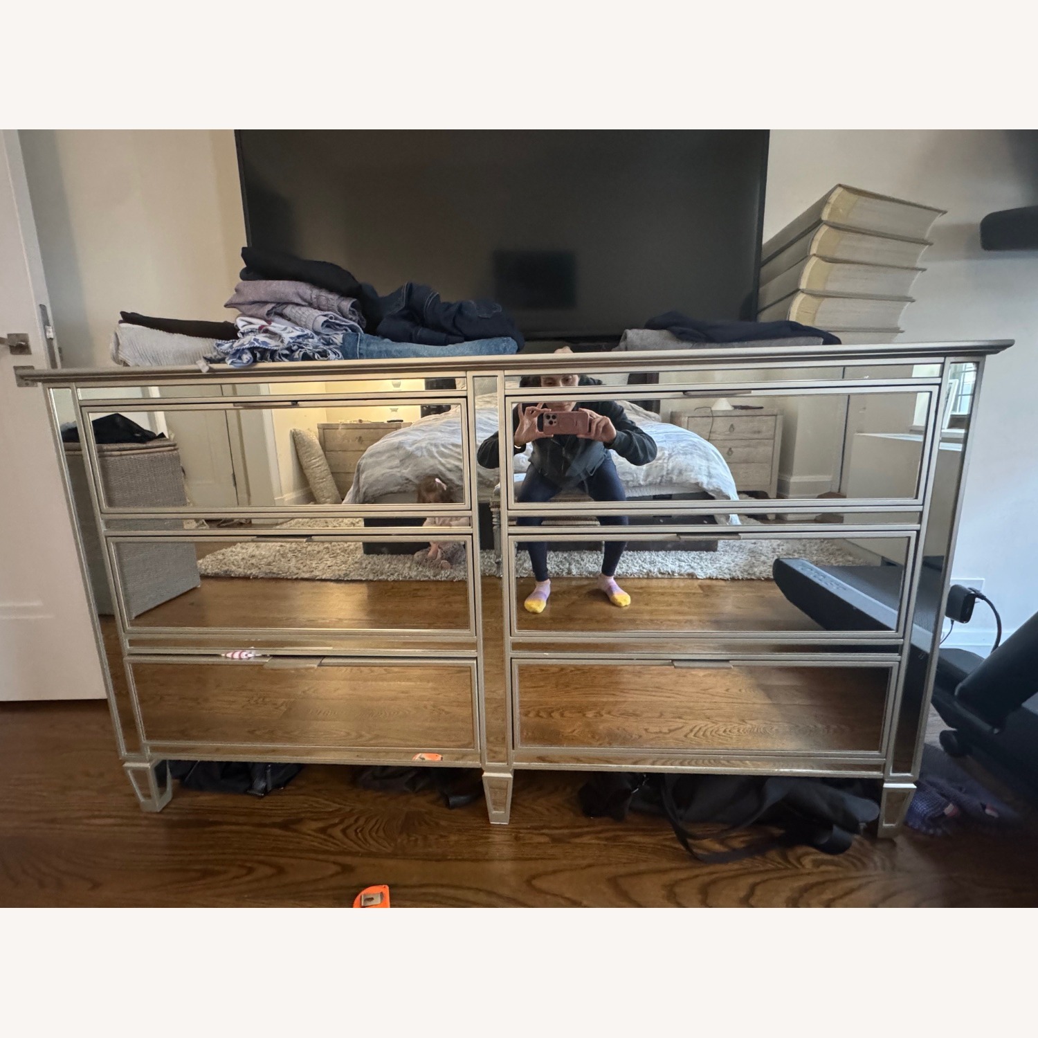 Pottery Barn Park Extra Wide Mirrored Dresser - image-1