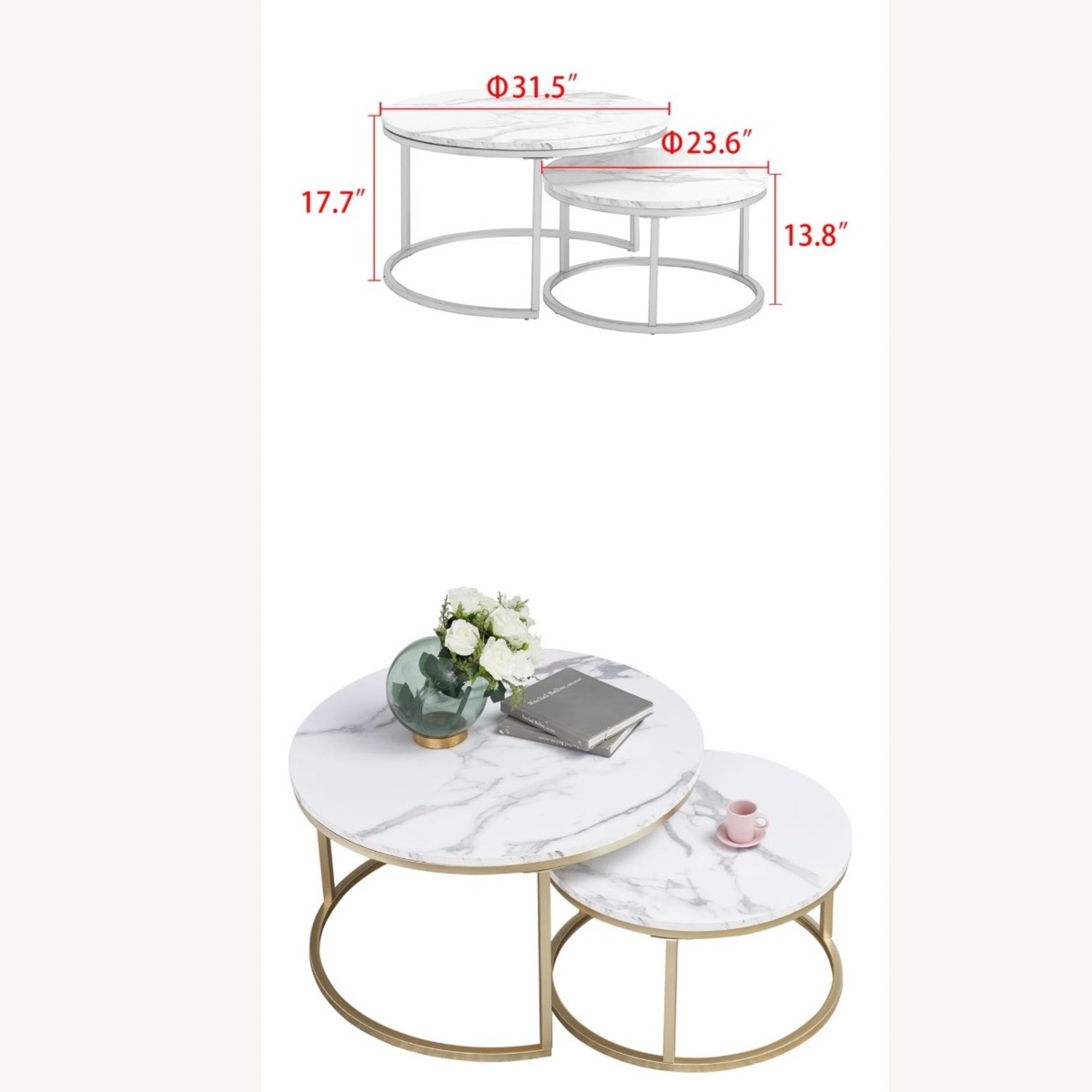 Wayfair White Marble Coffee Table - image-5