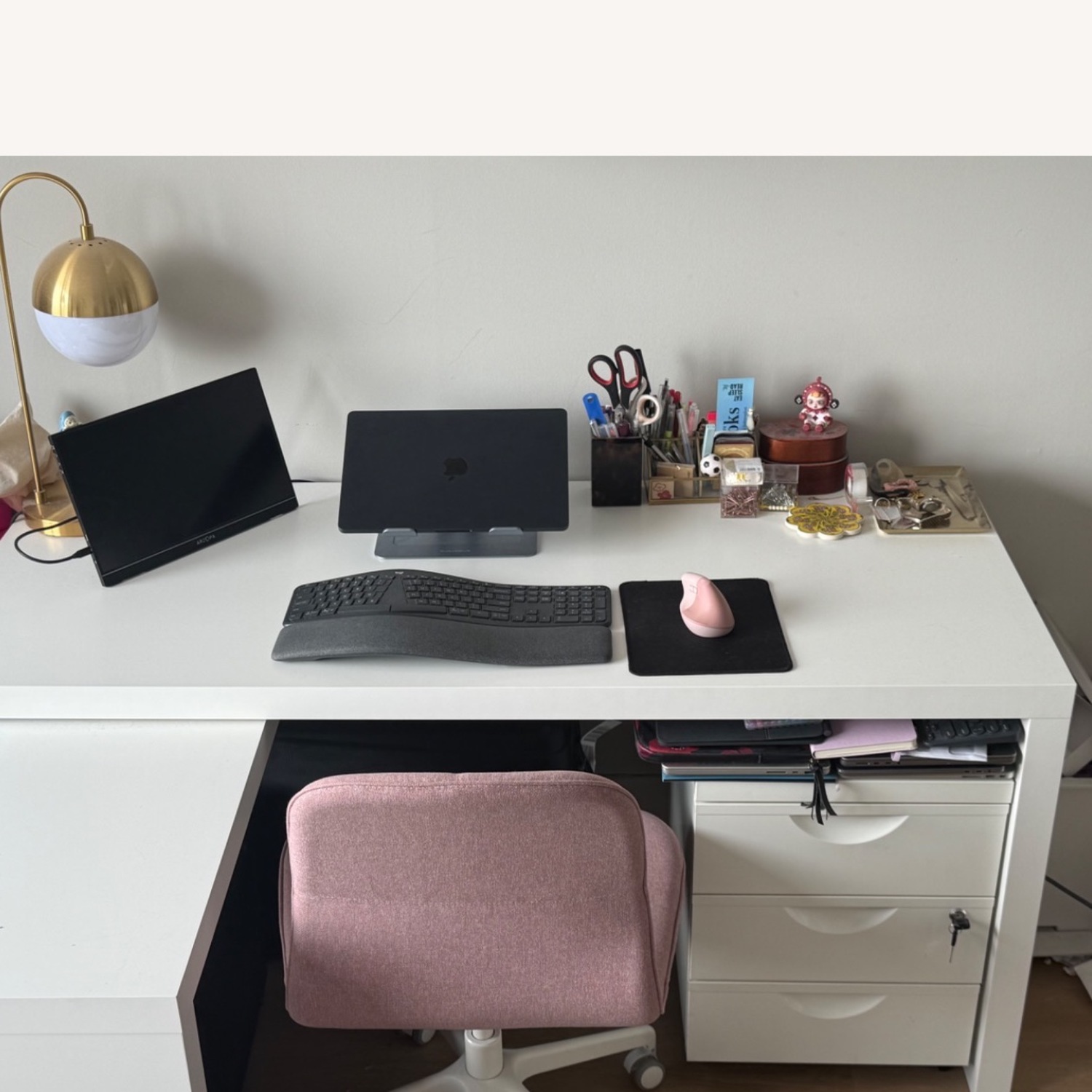 IKEA White Wood Desk - image-3