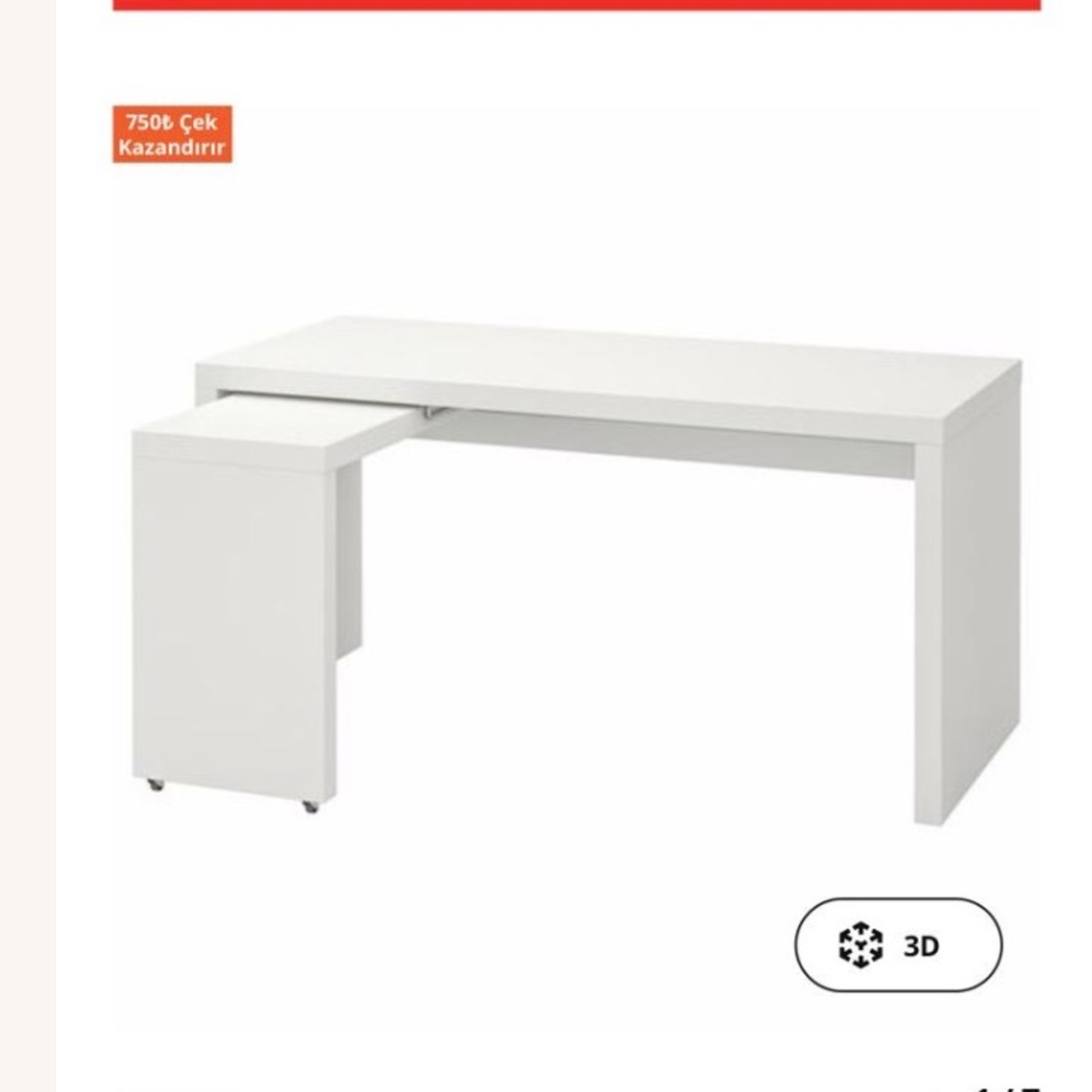 IKEA White Wood Desk - image-1